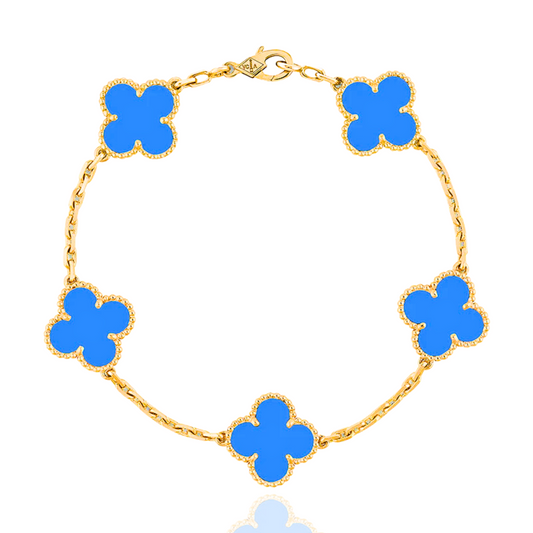Unisex Lucky Clover Bracelet - Blue