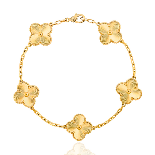 Unisex Lucky Clover Bracelet - Gold