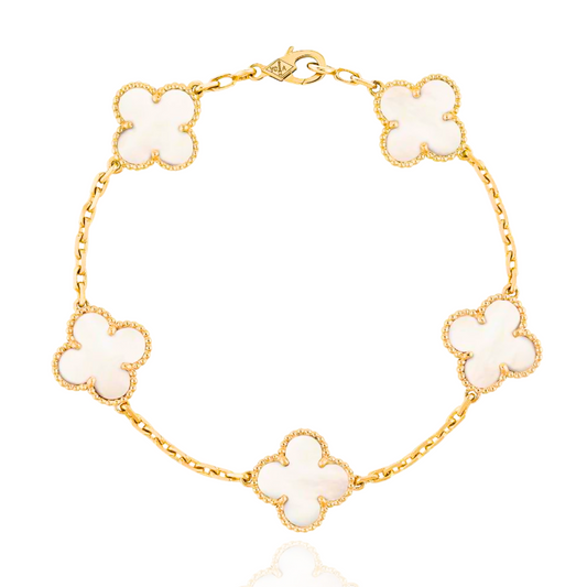 Unisex Lucky Clover Bracelet - White